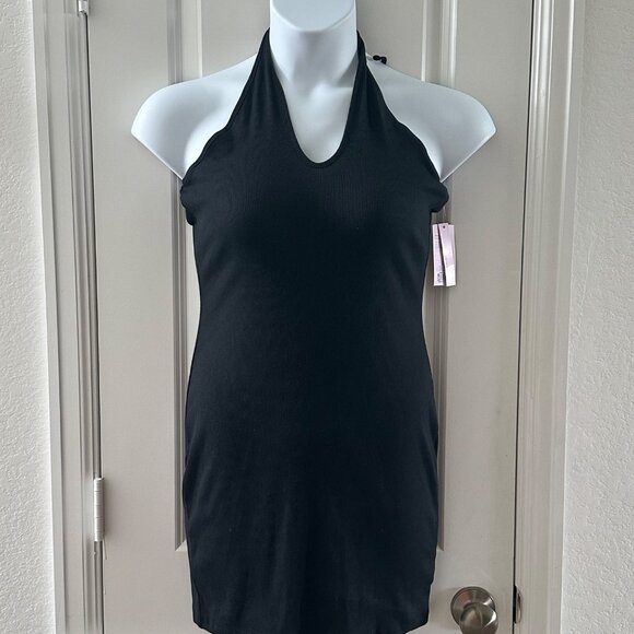 Wild Fable Black Halter Neck Convertible Dress L Cotton/Polyester/Spandex Mix - Picture 1 of 7